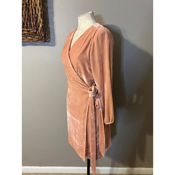 J Crew Wrap Dress 10 Pink Crushed Velvet $148 NEW - Picture 4 of 8